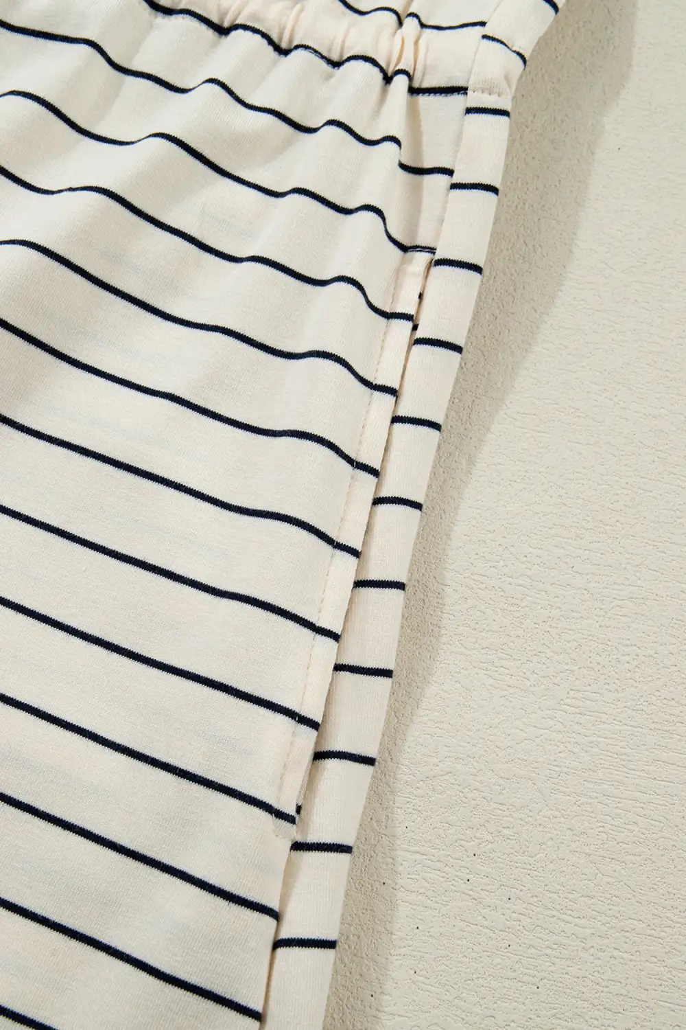 Striped Drawstring Pocketed Mini Dress