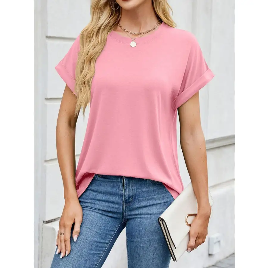 Polished Casual Rolled Sleeve T-shirt