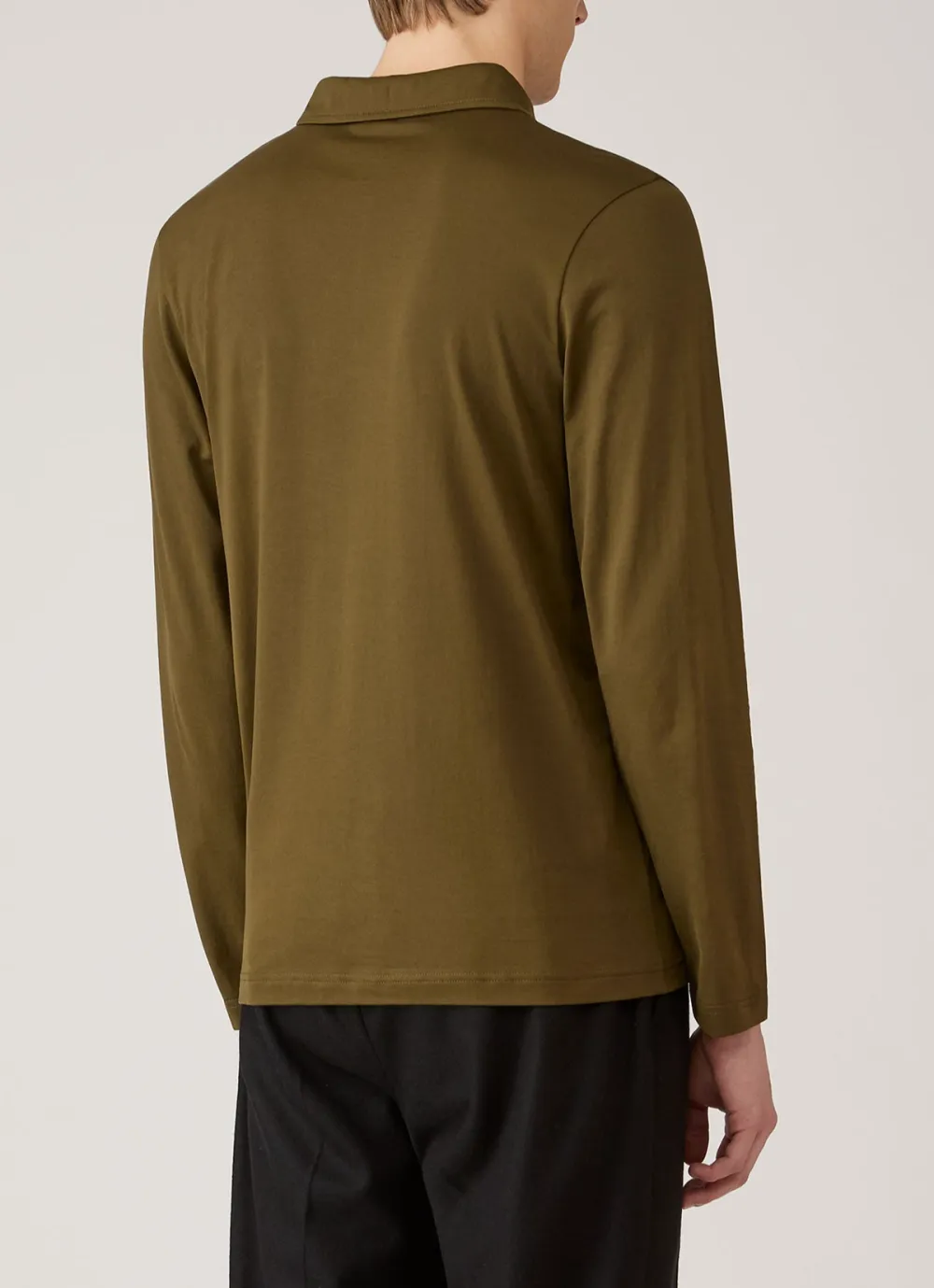Refined Everyday Regular Fit Cotton Jersey Long Sleeve Polo Shirt