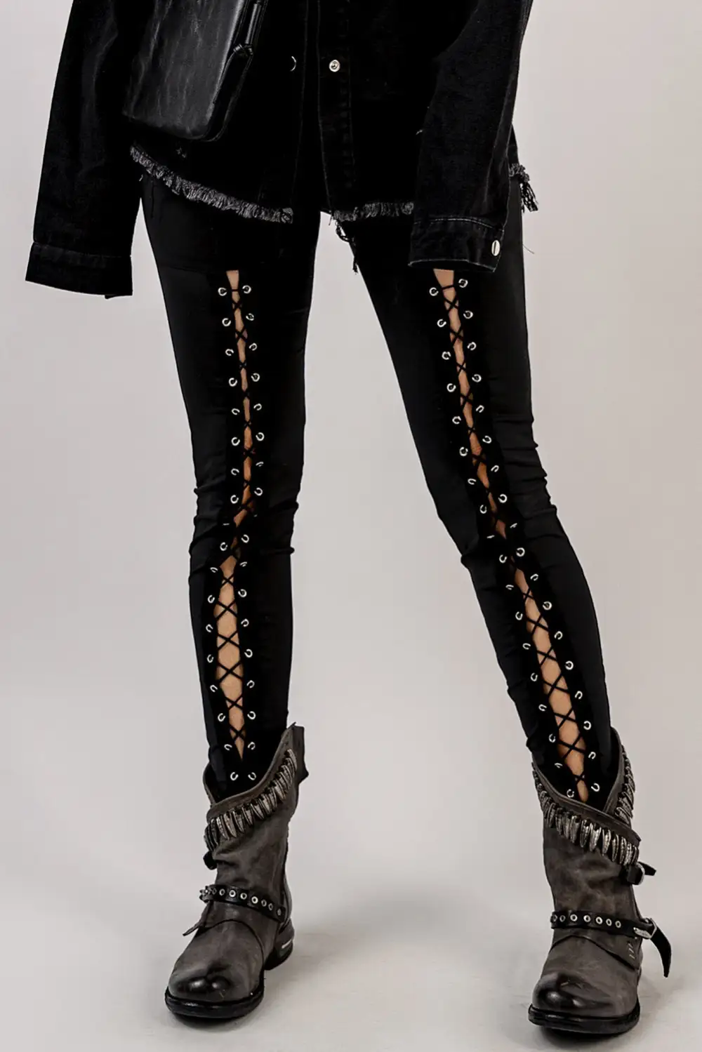 Everyday Lace Detail High Waist Pants