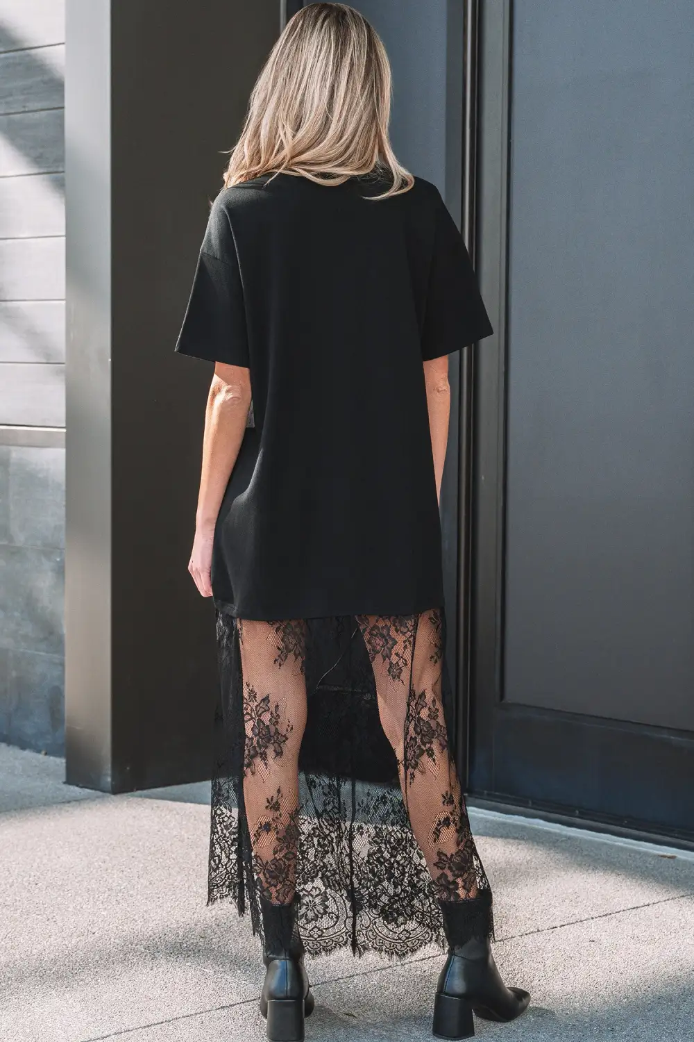Textured Detail Floral Patchwork Short Sleeve Maxi Dress