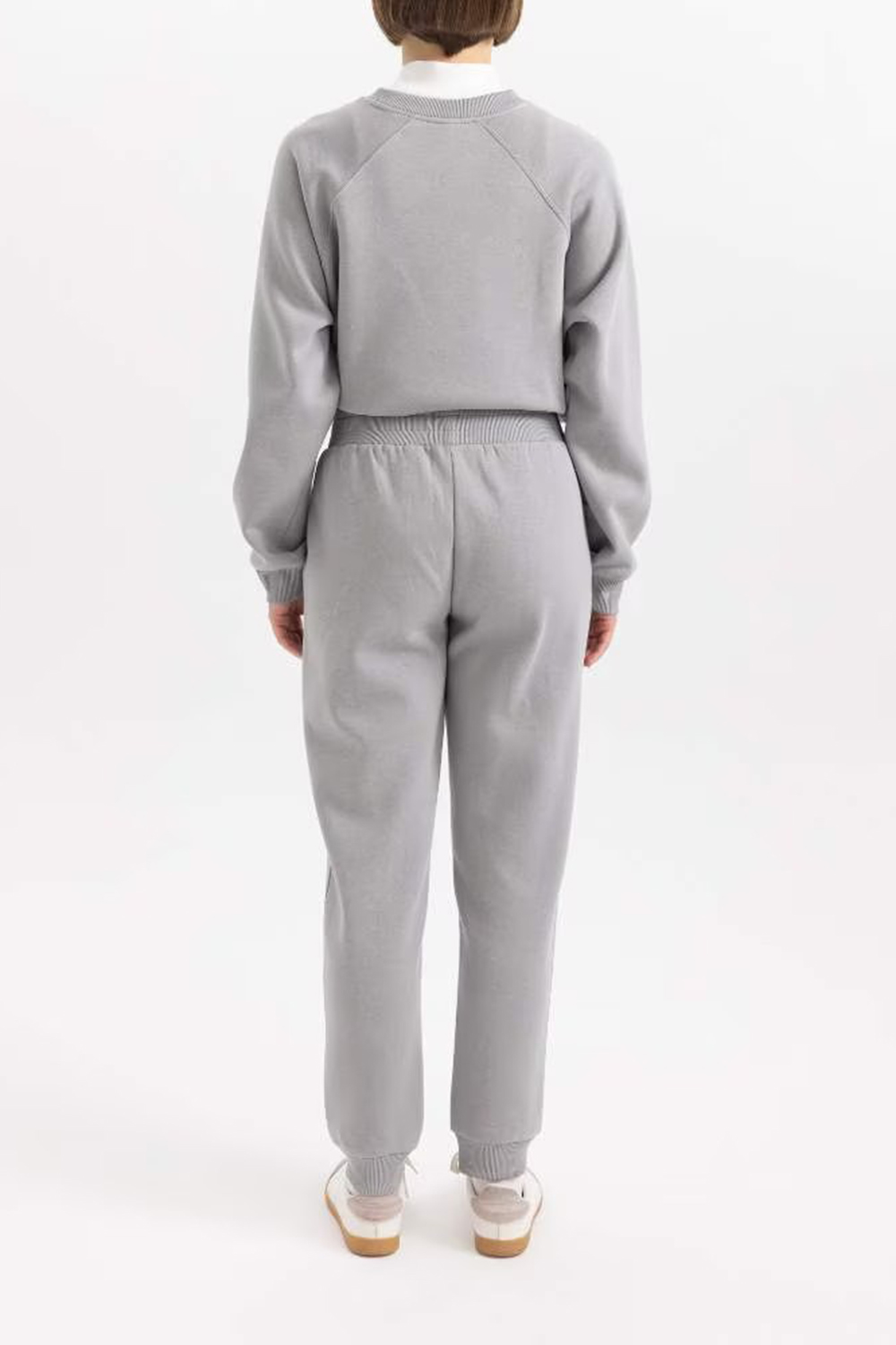 High-waisted Plain Long Pants