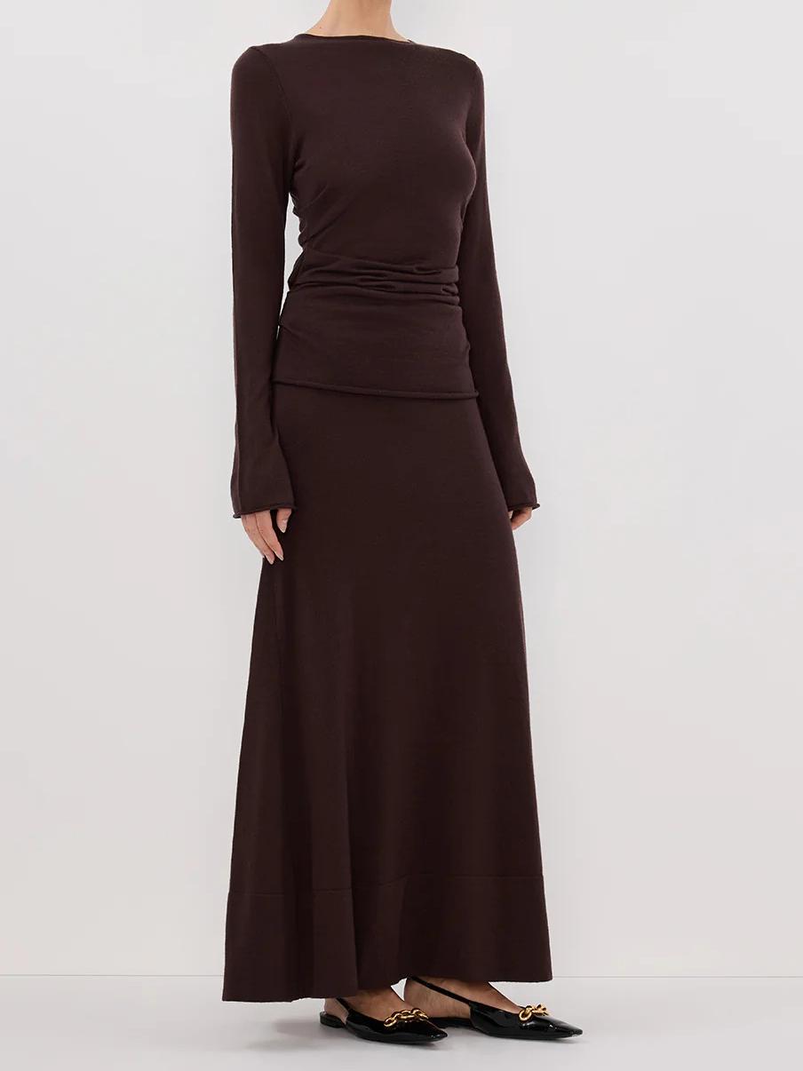 BITTER CHOC MERINO KNIT TOP