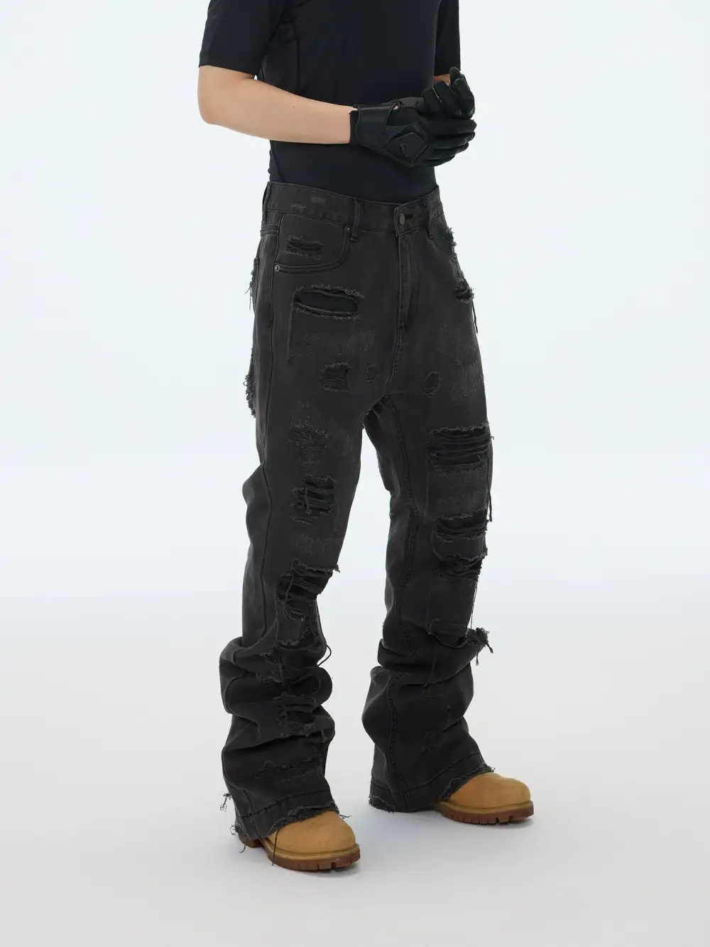 Destroyed Stacked Denim Jeans