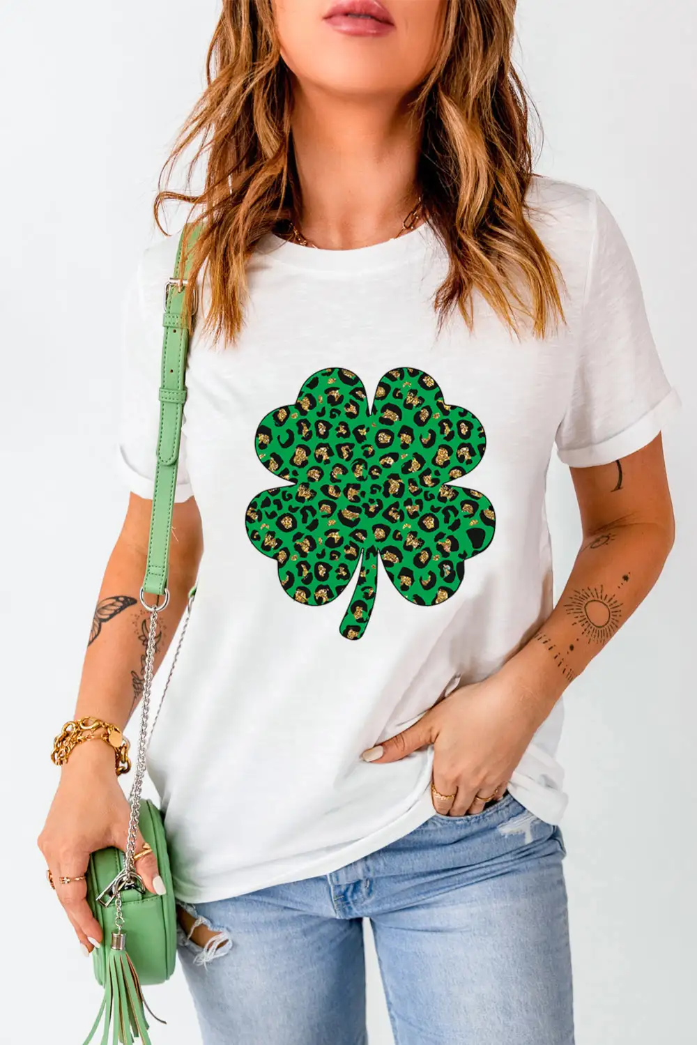 White Leopard Four Leaf Clover