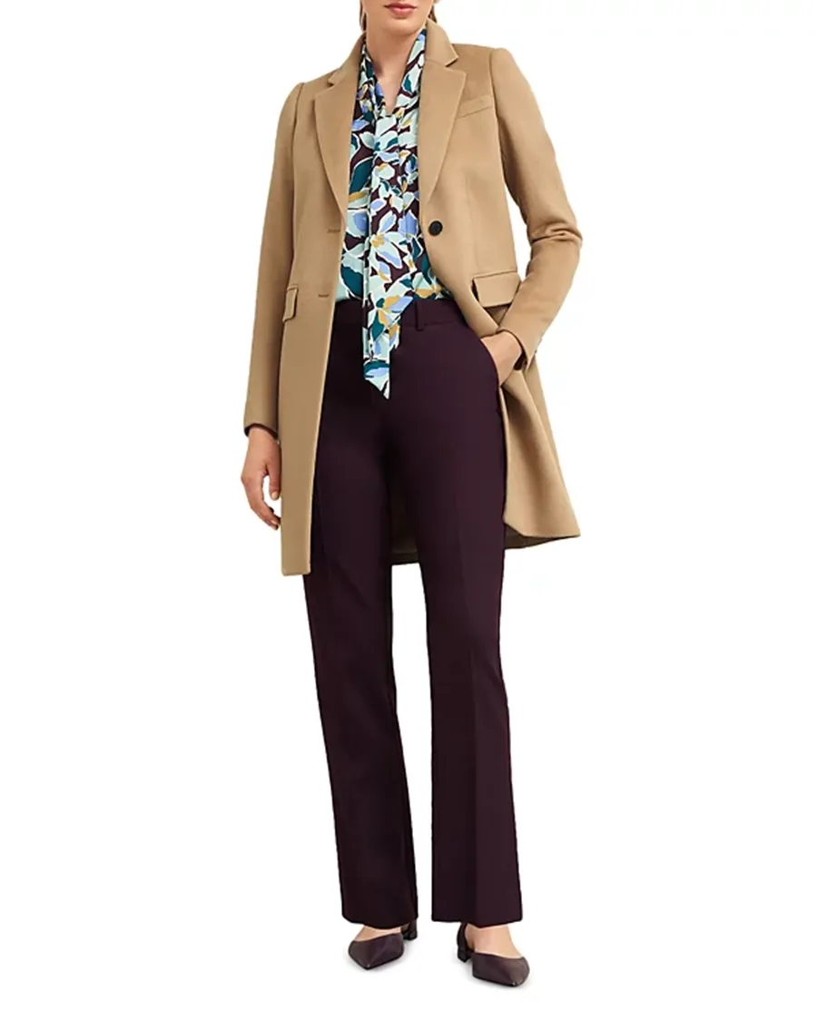 Flap Pockets at Front Wool Coat