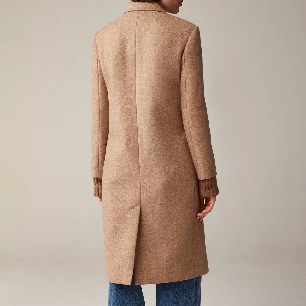 Lapel topcoat wool-blend