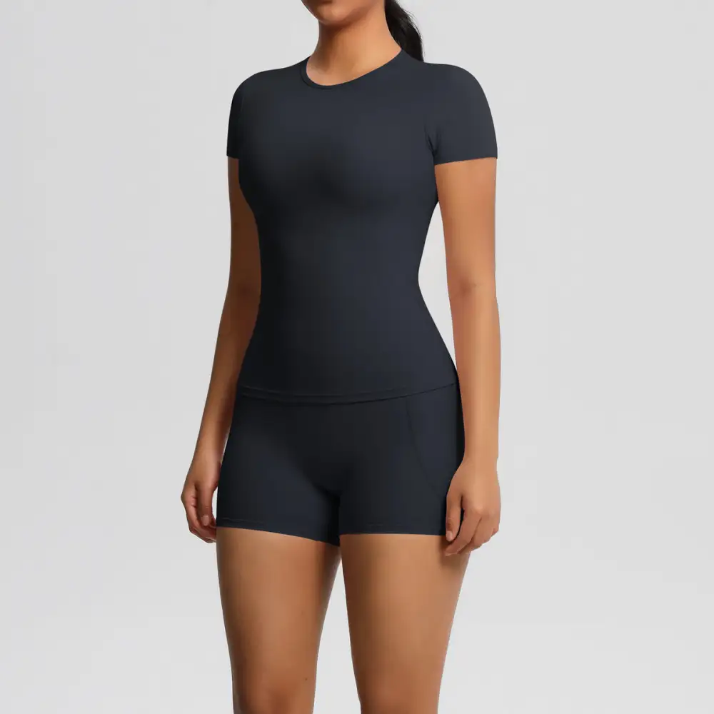 Brushed Short-Sleeve Top, Trousers and Shorts Active Set