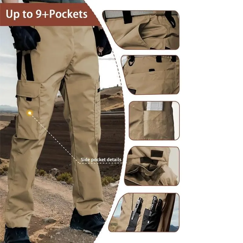 Men's durable outdoor training pants, men's multi-pocket work pants