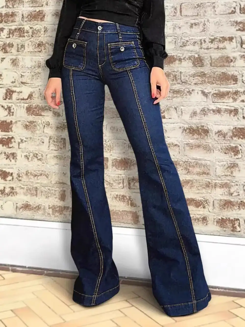 High Waist Flare Leg Denim Jeans
