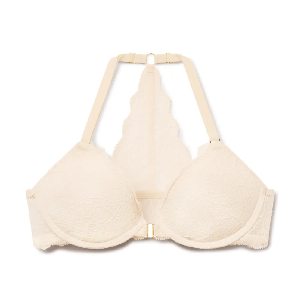 Lace Racerback Lift Up Bra Sand