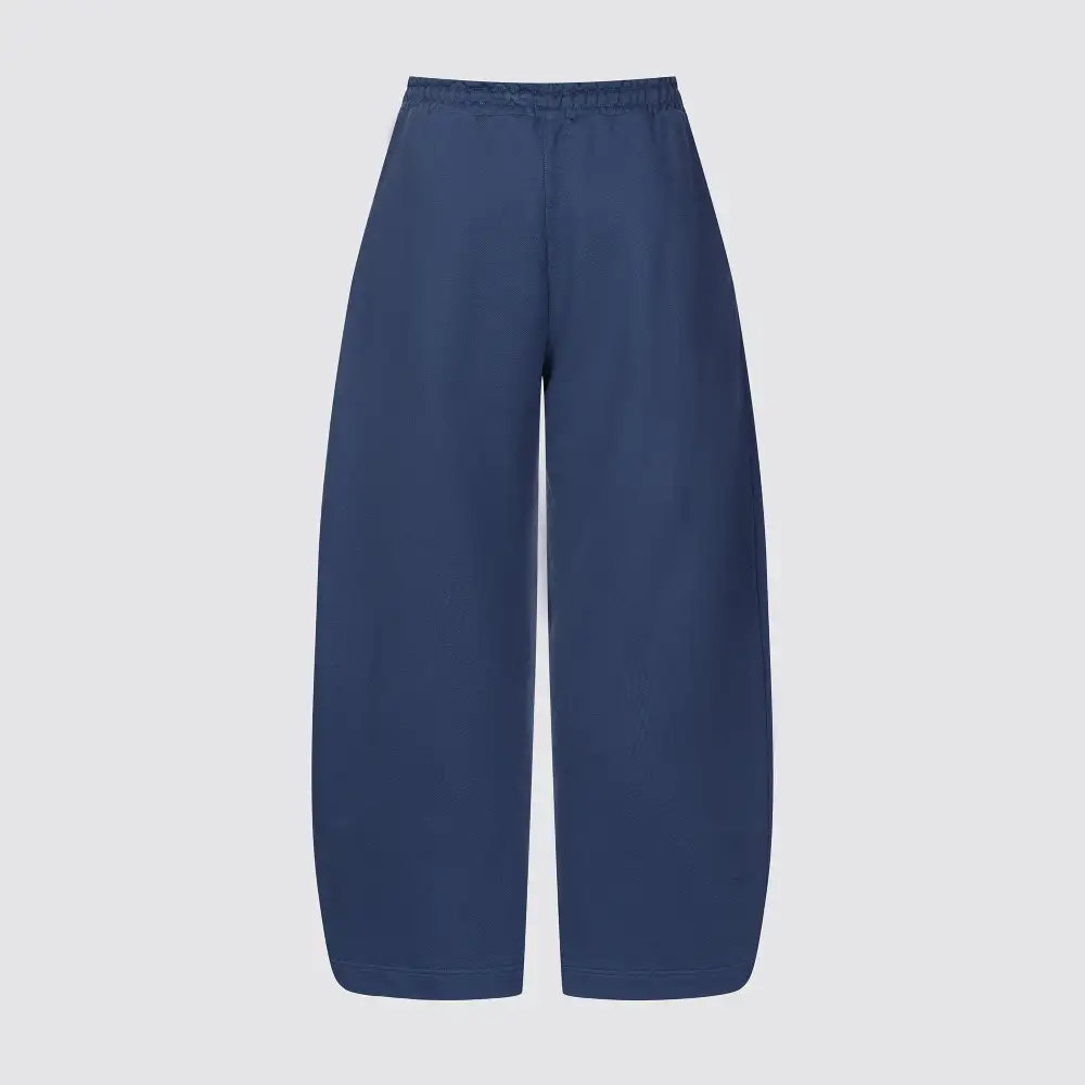 Casual Drawstring Pocketed Barrel Leg Wide Barrel Ultra Heavyweight Barrel French Terry Sweatpants