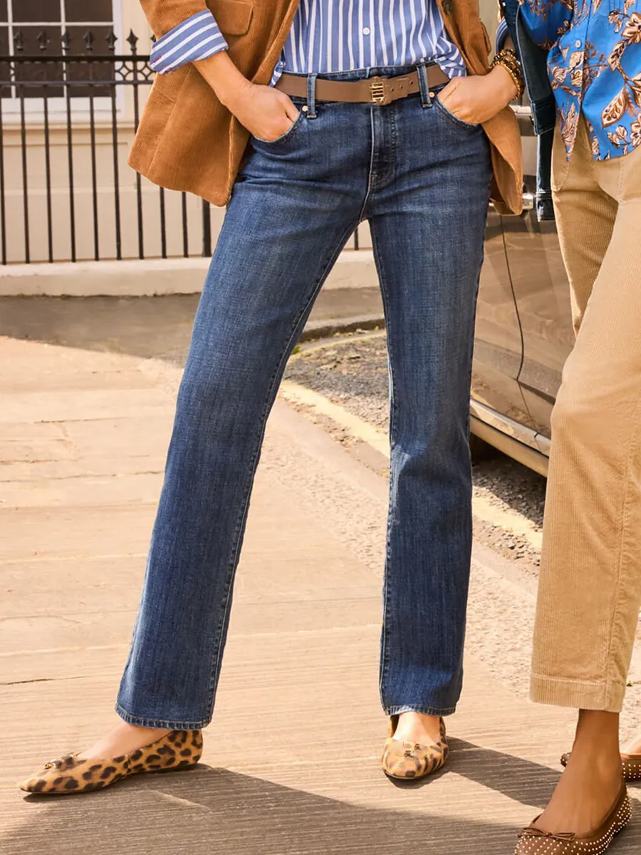 Women'S Elegant Style High-Waist Denim Mini Flared Pants