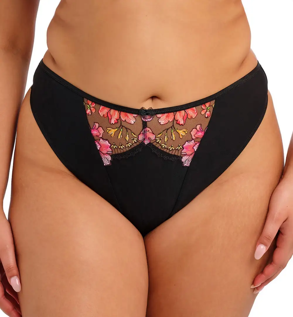 Classic Mid-Rise Mesh Embroidered Thong Panty