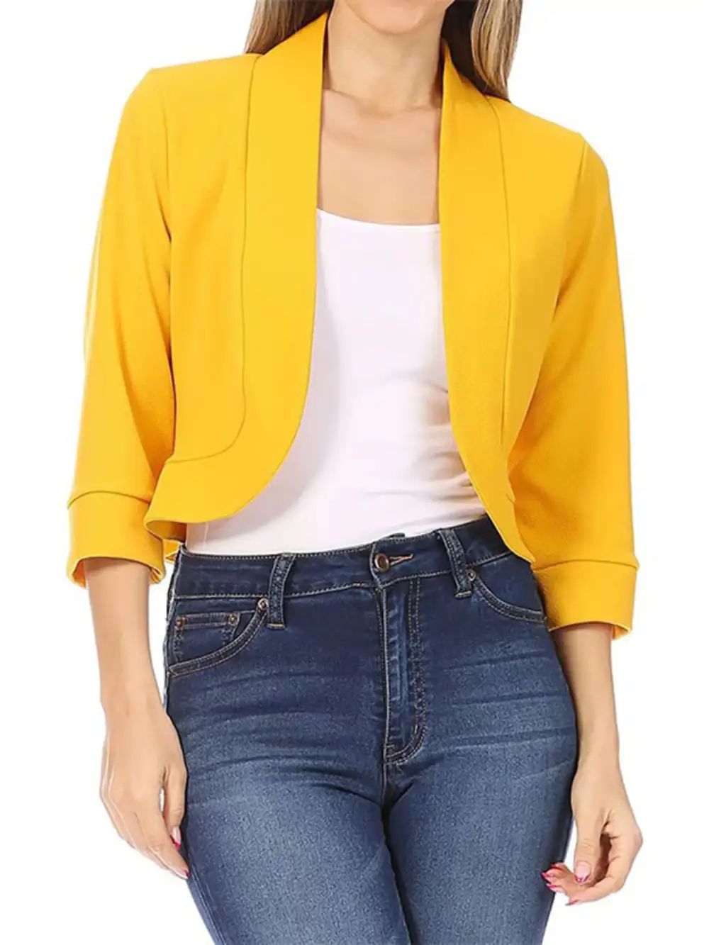 Open-Front Cropped Blazer
