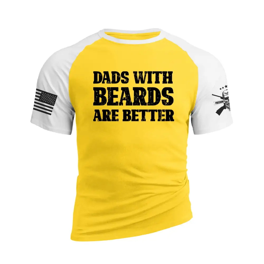 DADS WITH BEARDS ARE BETTER RAGLAN GRAPHIC TEE
