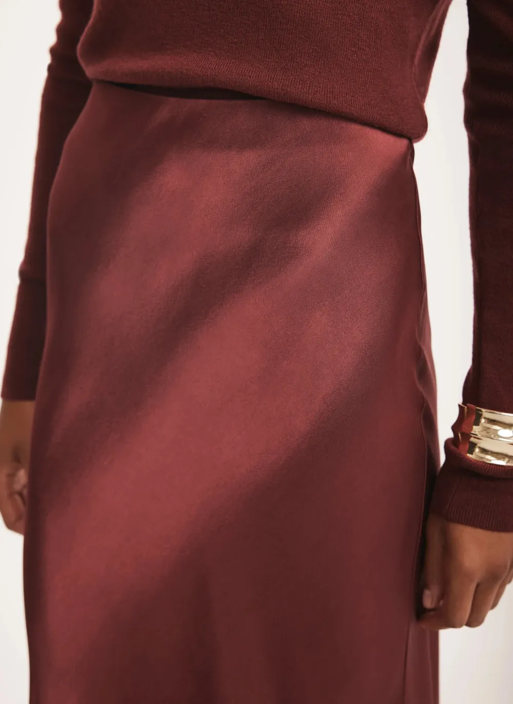 Casual Style Satin Slip Skirt