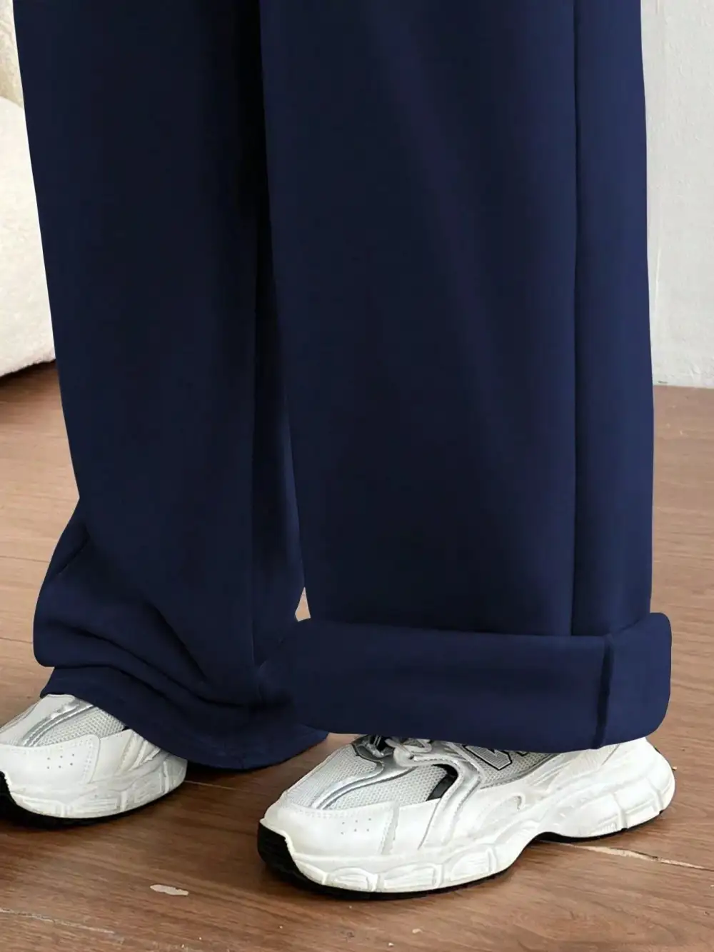 High-Waist Wide-Leg Drawstring Pocketed Sweatpants