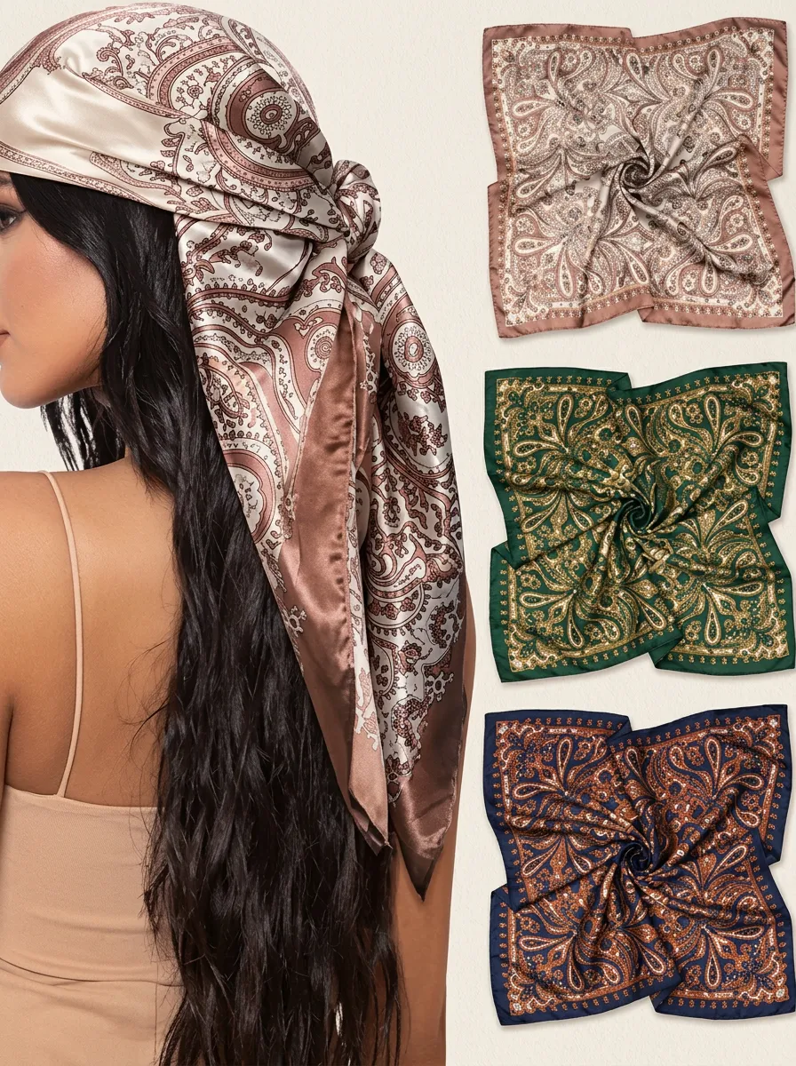 Modern Paisley Bandana Headscarf Trio