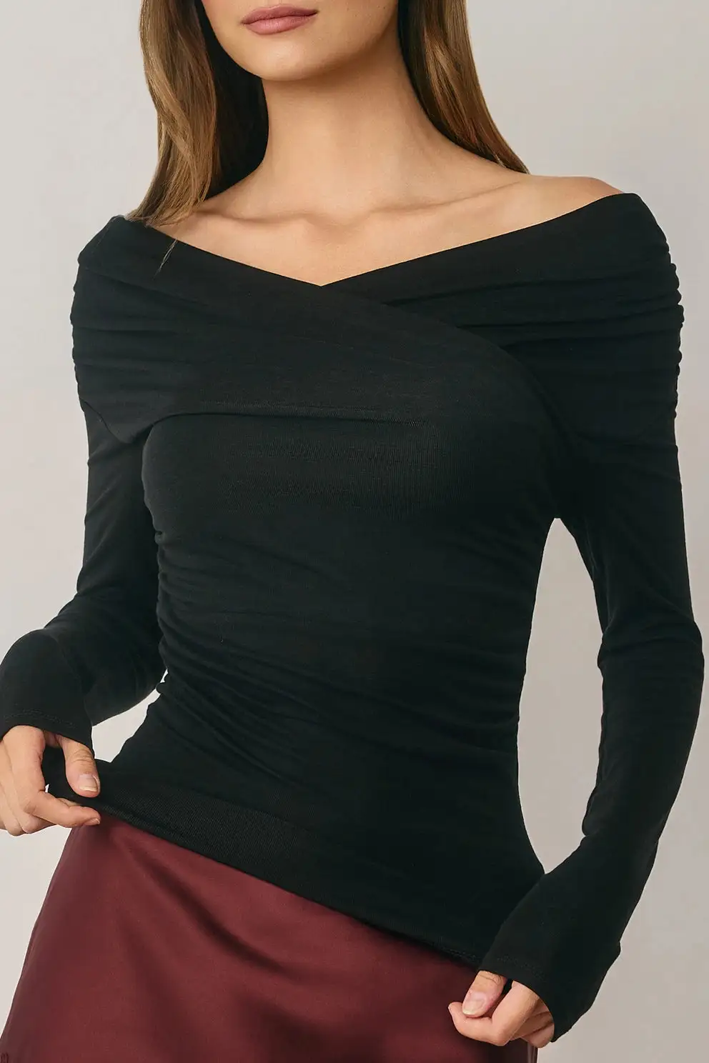 Off Shoulder Ruched Top