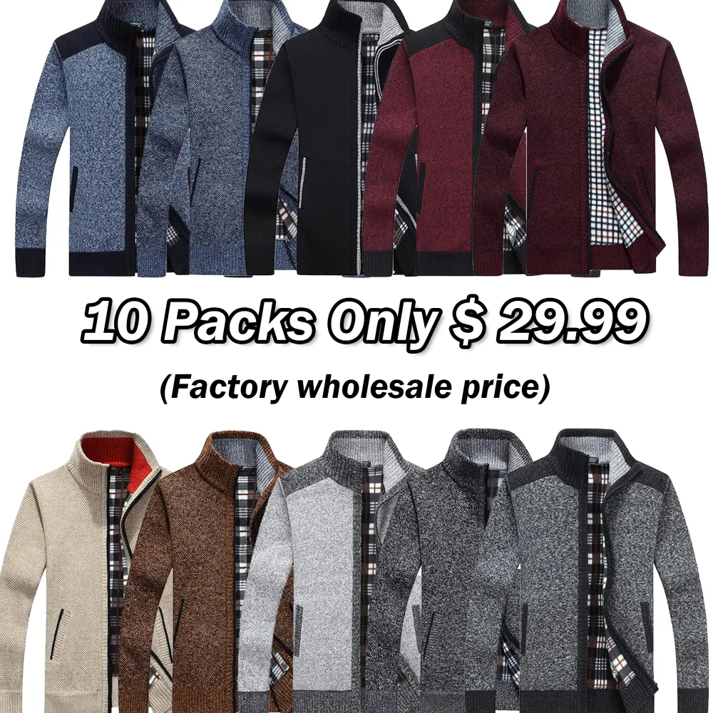 🧥 Men’s Reversible Full Zip Knitted Cardigan – Two Styles. One Smart Choice.