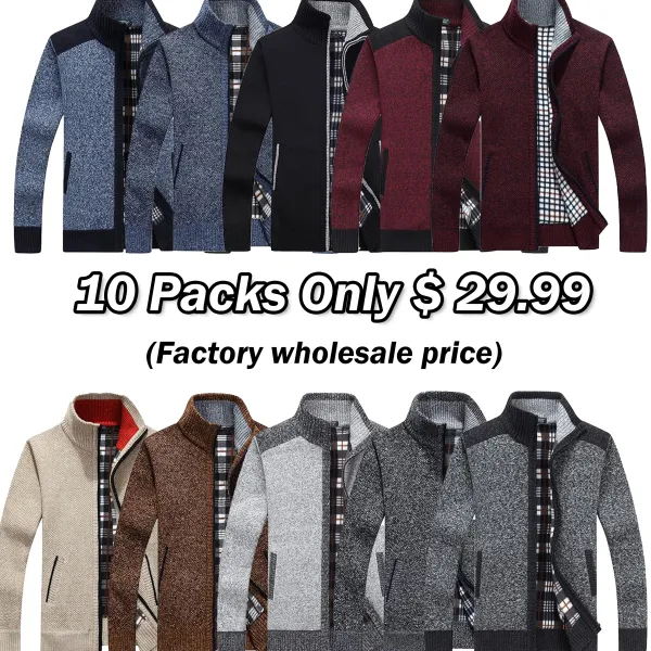 🧥 Men’s Reversible Full Zip Knitted Cardigan – Two Styles. One Smart Choice.