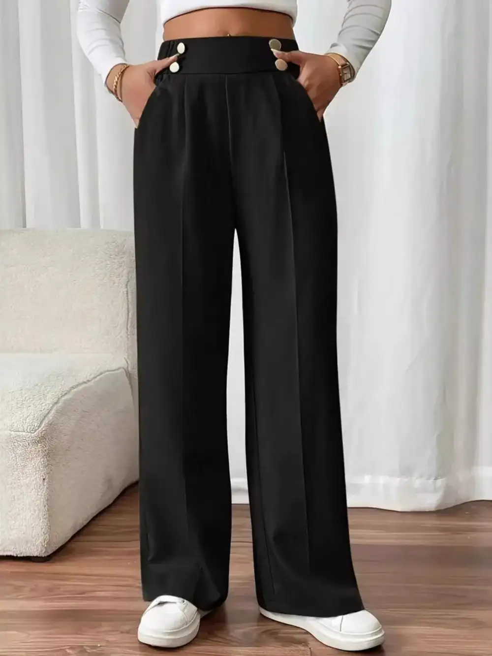 Full Size High Waisted Wide Leg Pants Plus Size