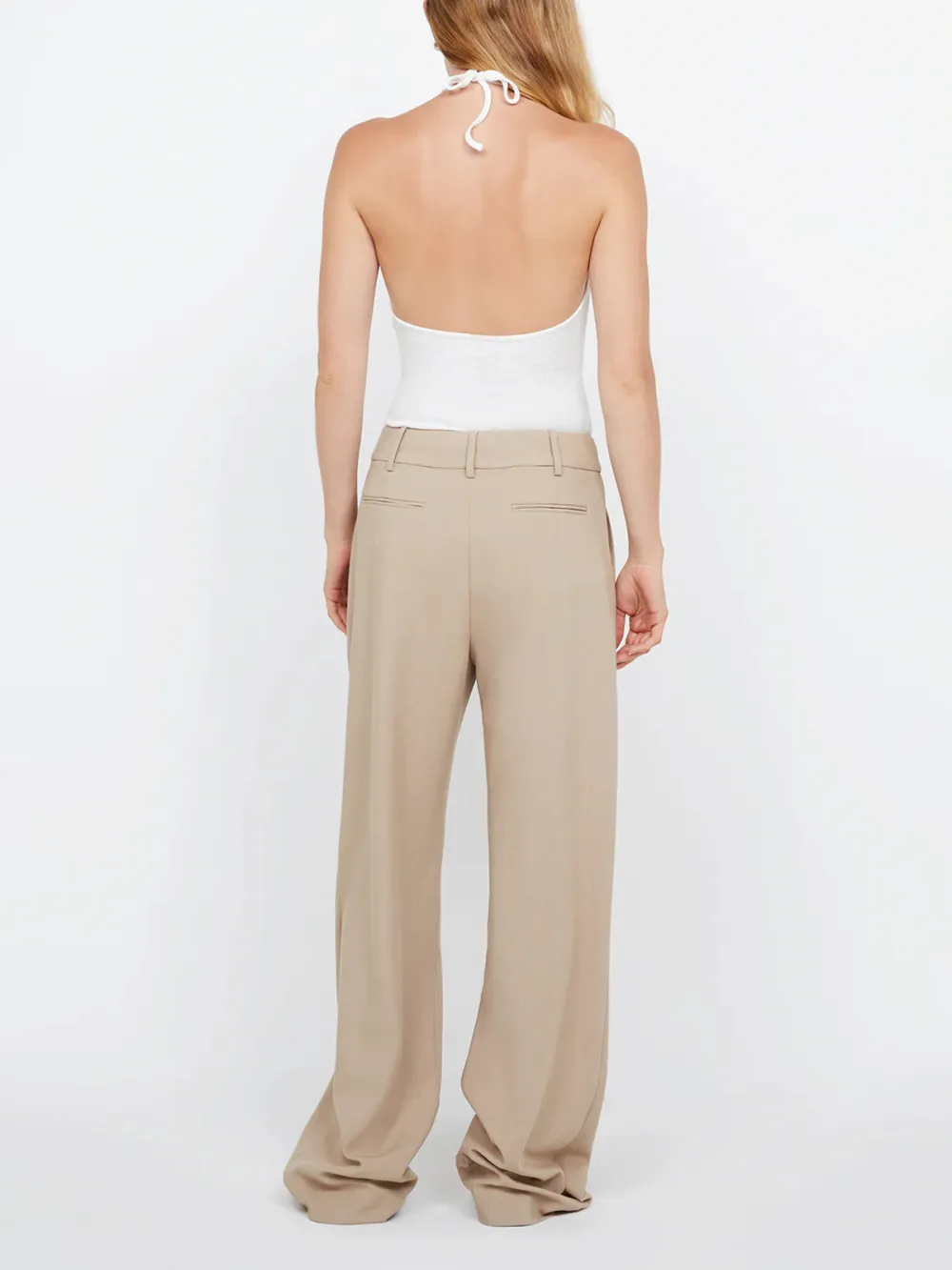 Casual Style Straight-leg Silhouette Pant Sand
