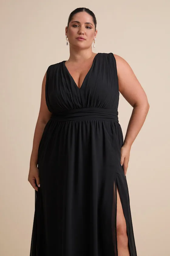 Heavenly Hues Dark Blue Floral Maxi Dress