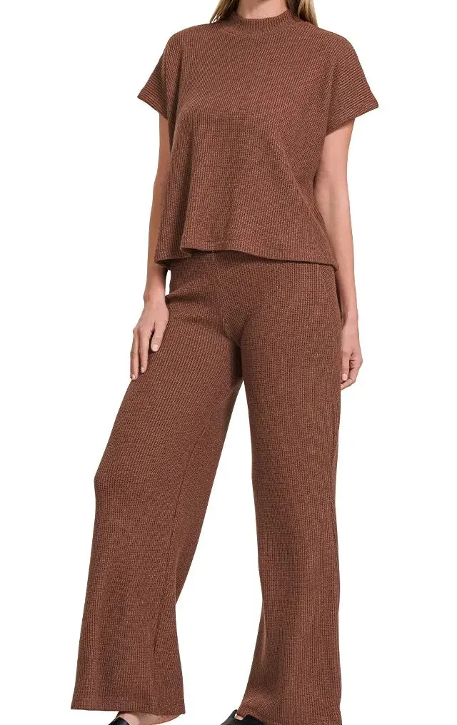 Sweater Boxy Top And Long Pants Set