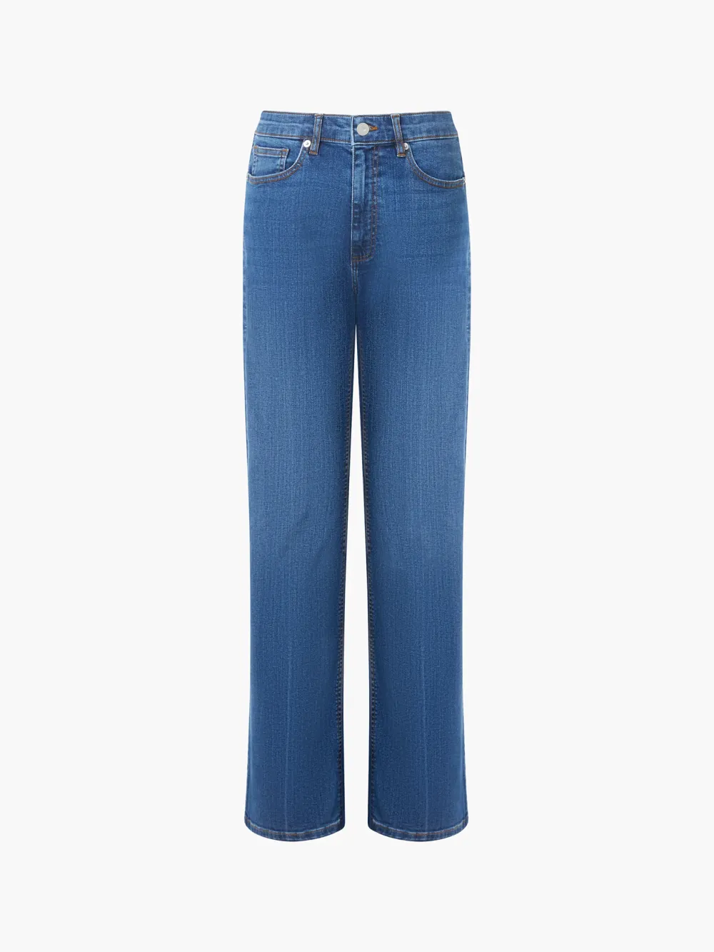 Straight Slim Solid Color Denim Trousers