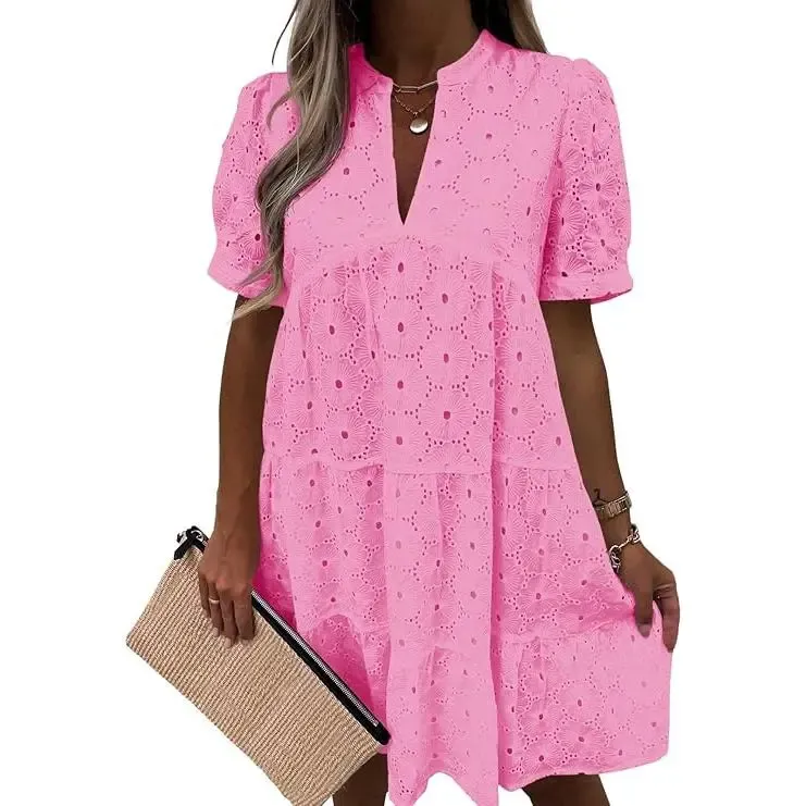 Women’s Flowy Lace V-Neck Dress