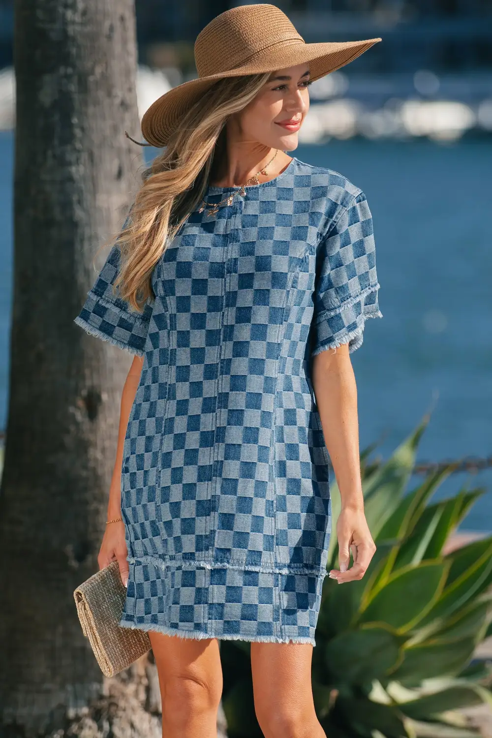 Plaid Denim Mini Dress