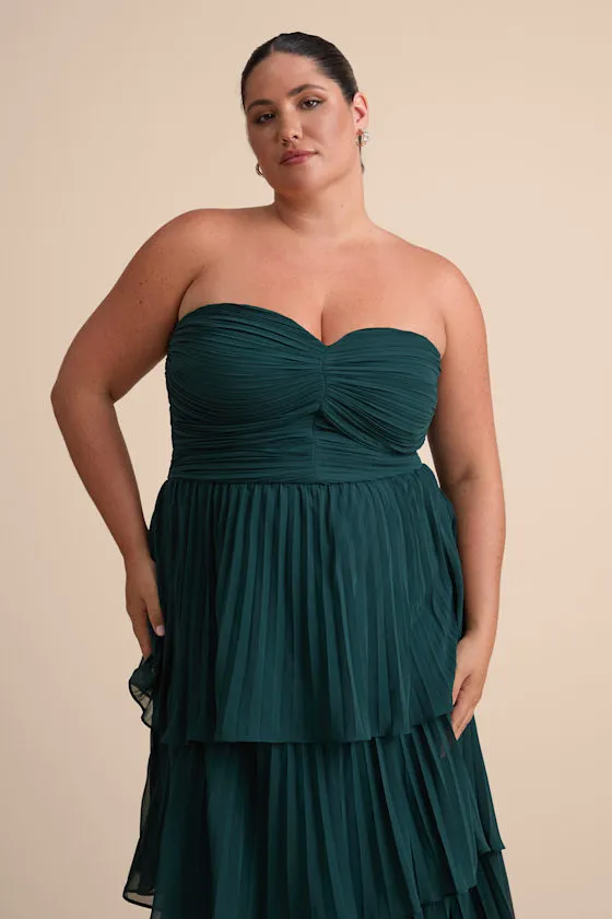 Seriously Sensational Light Pink Strapless Tiered Maxi Dress