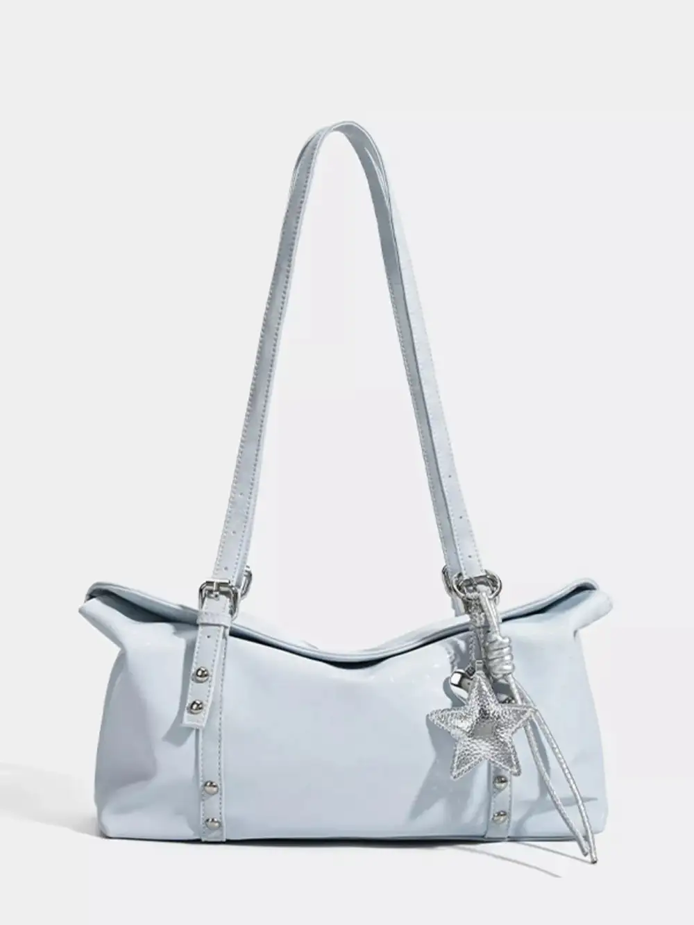 Leather Shoulder Bag with Star Charm