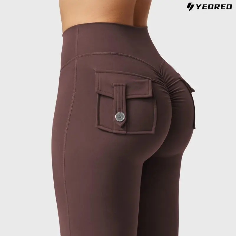 Flare Leggings with Pockets Butt-Lifting | High-Waist | Breathable | Four-Way Stretch | Squat-Proof