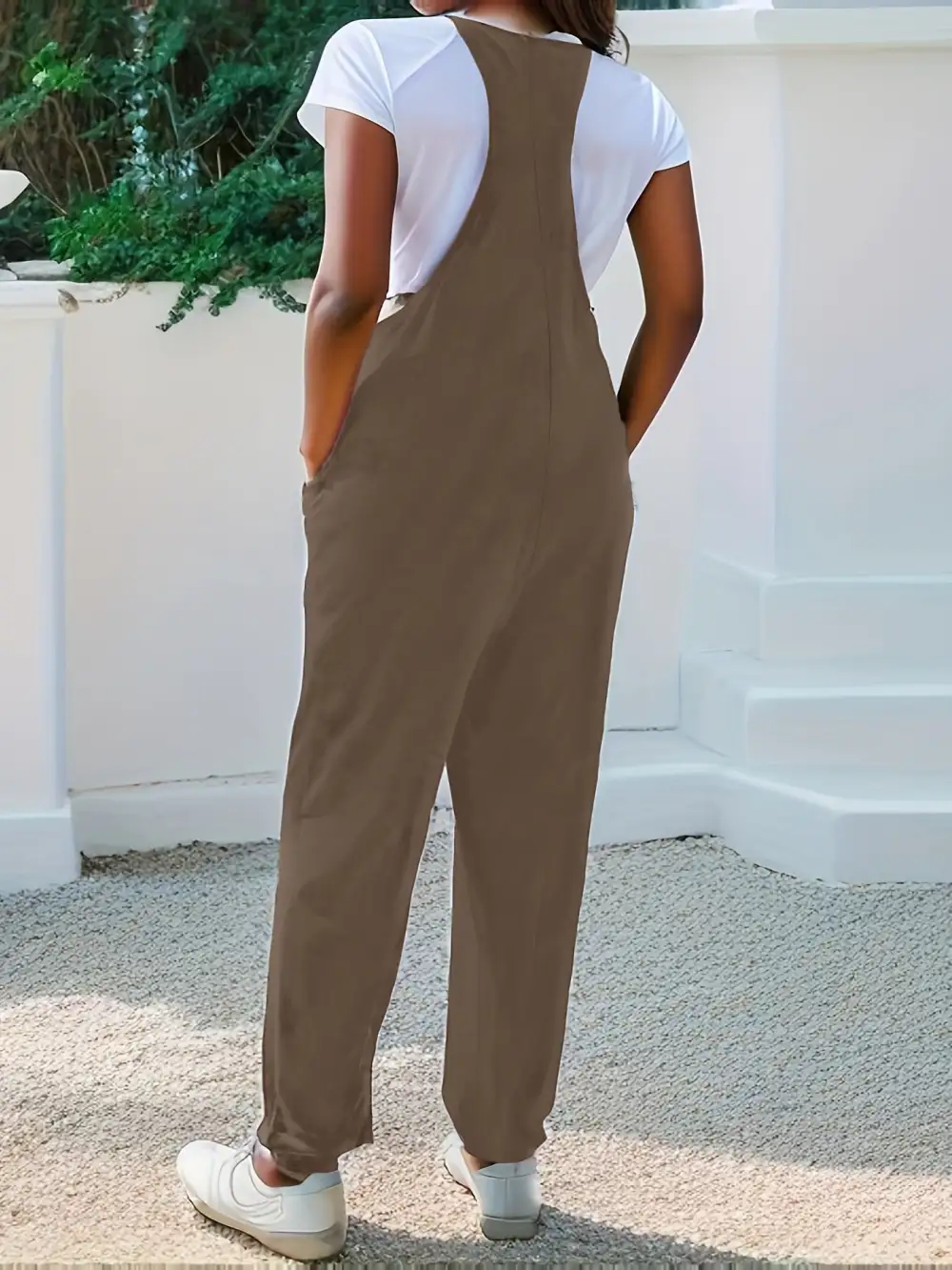 Casual Loose Fit Spaghetti Strap Jumpsuit Accessory