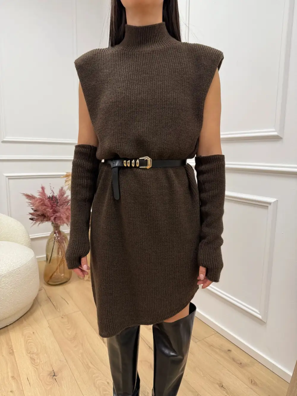 Wrapfront Mini Viscose Dress