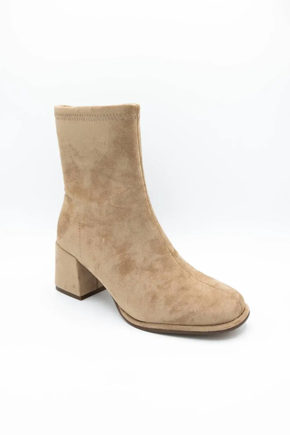 Modern Suede Zip Entry Ankle Bootie
