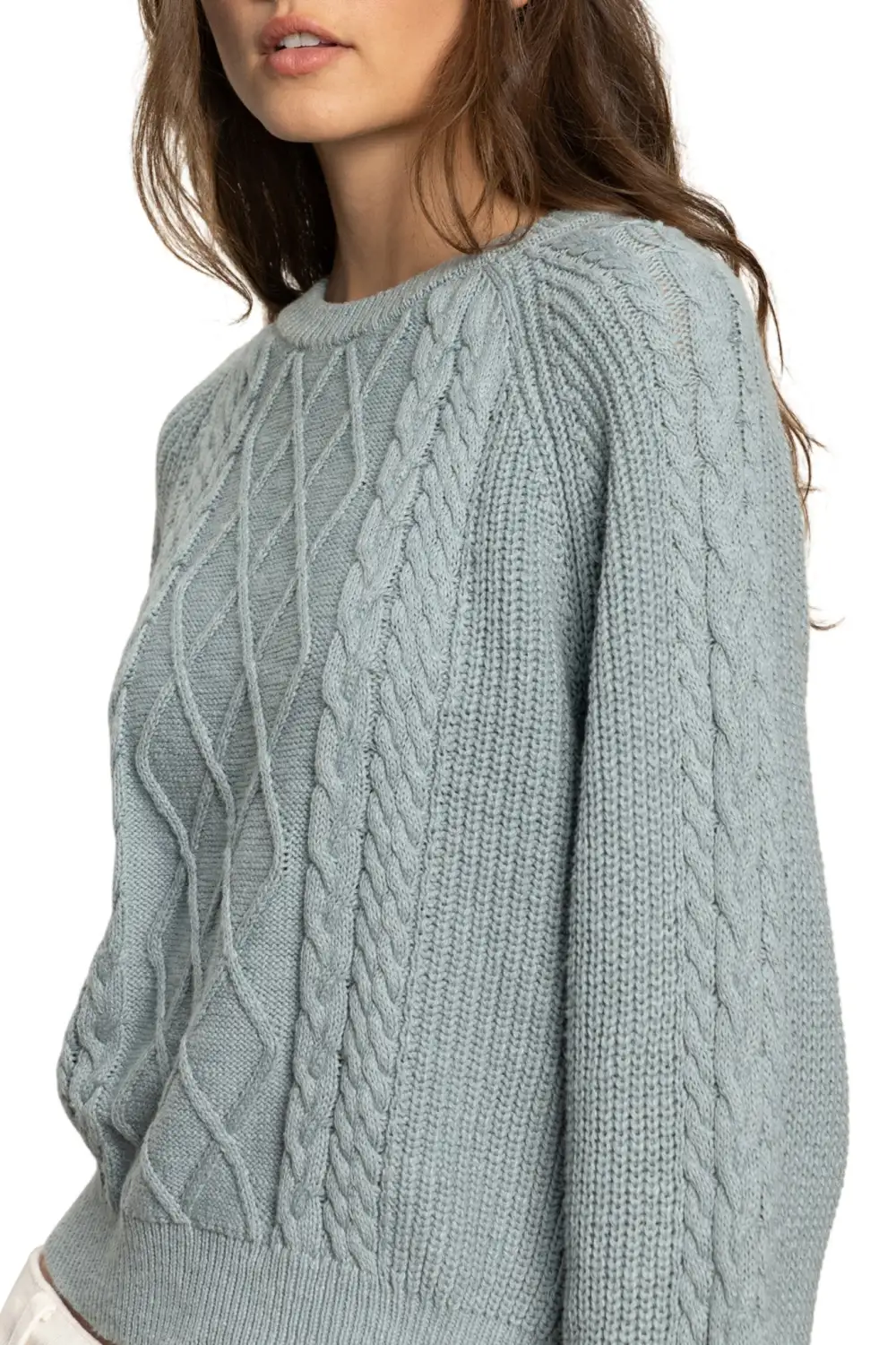 Cable Knit Ribbed Relaxed Pullover Sweater