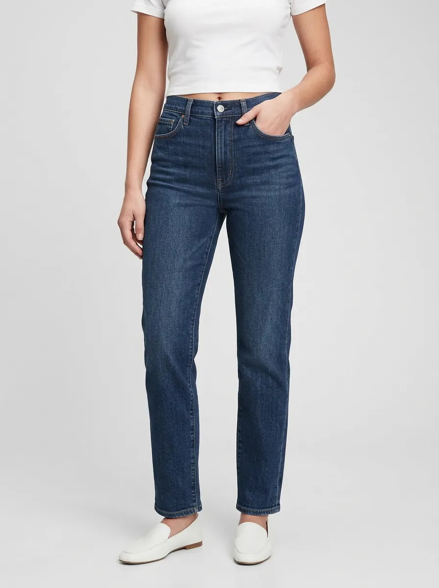 Modern Straight Leg Pocket Detail Jeans