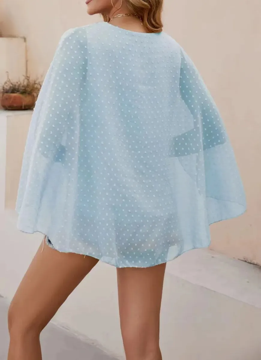 Swiss Dot Round Neck Blouse