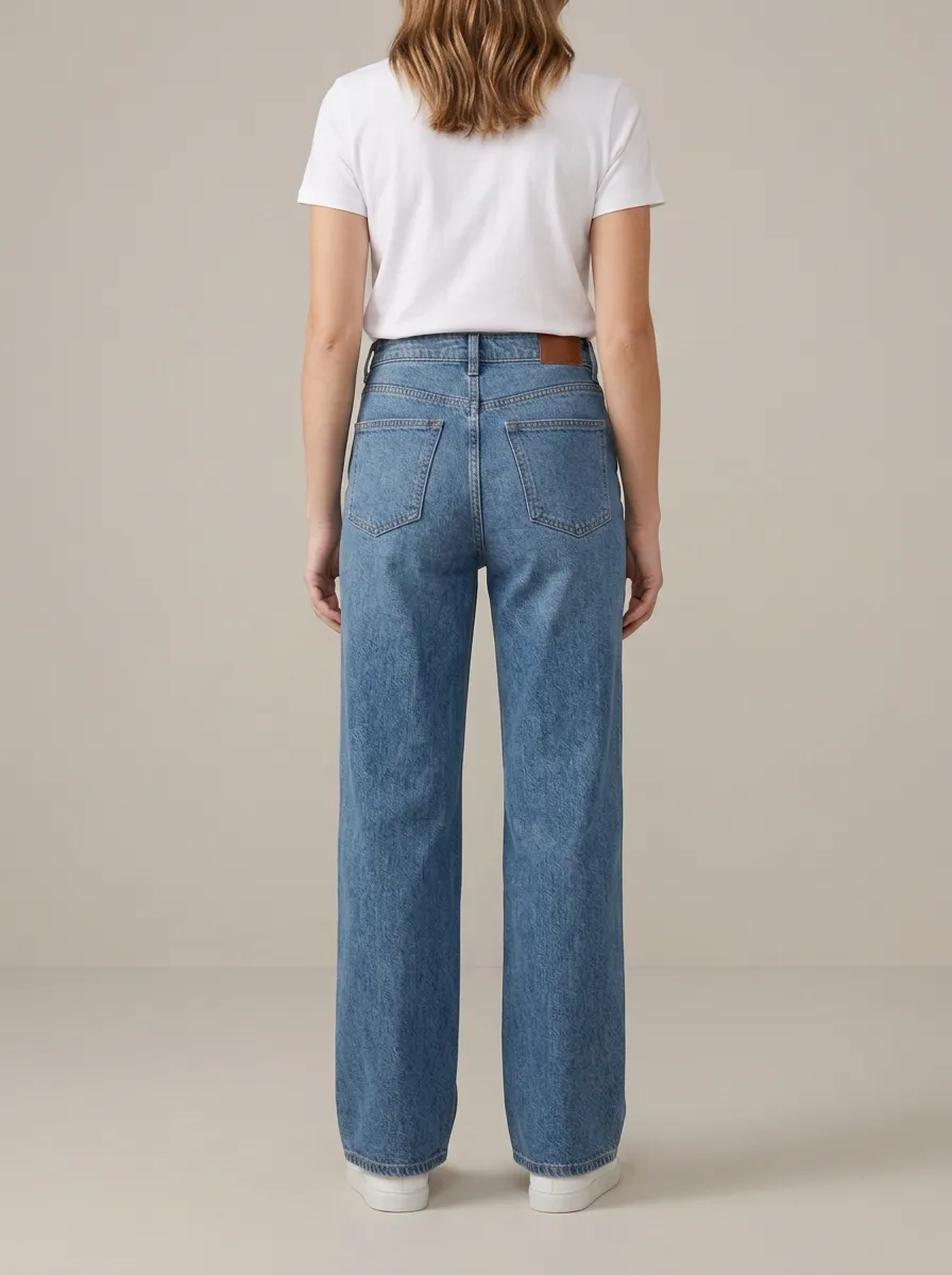 Timeless-Profile High-Rise Wide-Leg Denim Jeans