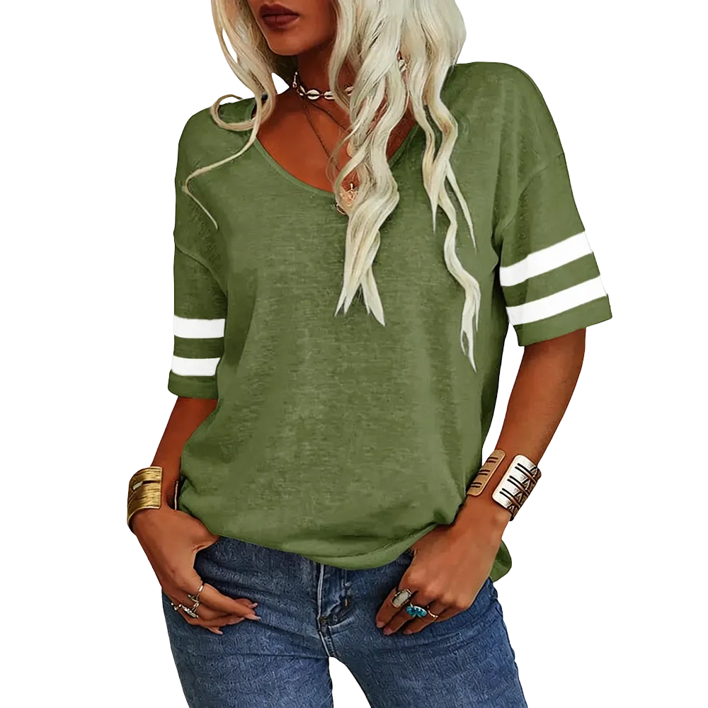 Women's Soft V-Neck Short-Sleeve T-Shirt-🔥8-Pack- Only $24