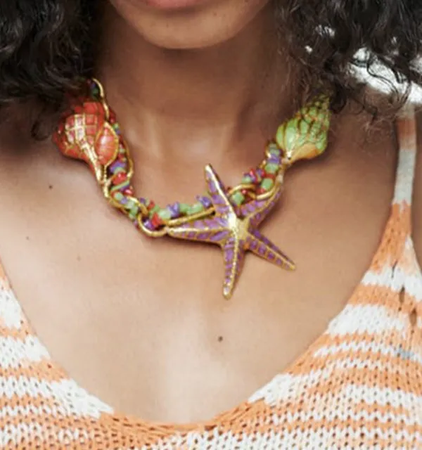 Geometric Alloy Resin Necklace