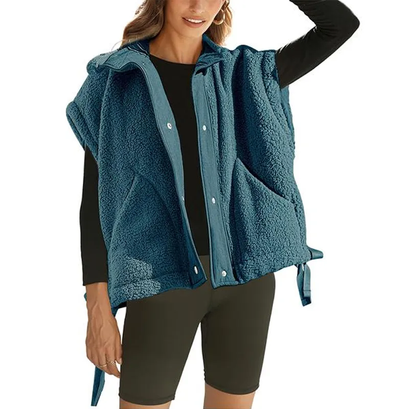 8 Pick Tanming Women'S Warm Sherpa Fleece Vest Casual Cozy Sleeveless Button Down Sherpa Jacket Outerwear With Pockets FallFreshness Womenswear Basic