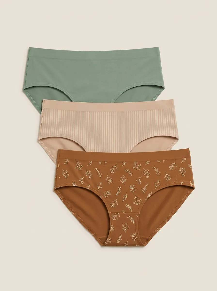 Striped Floral Botanical Brief Set