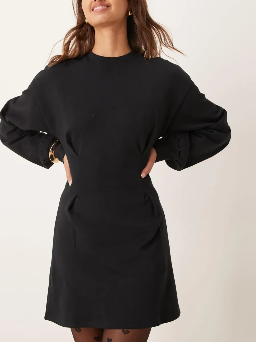 Round Neck Long Sleeve Dress