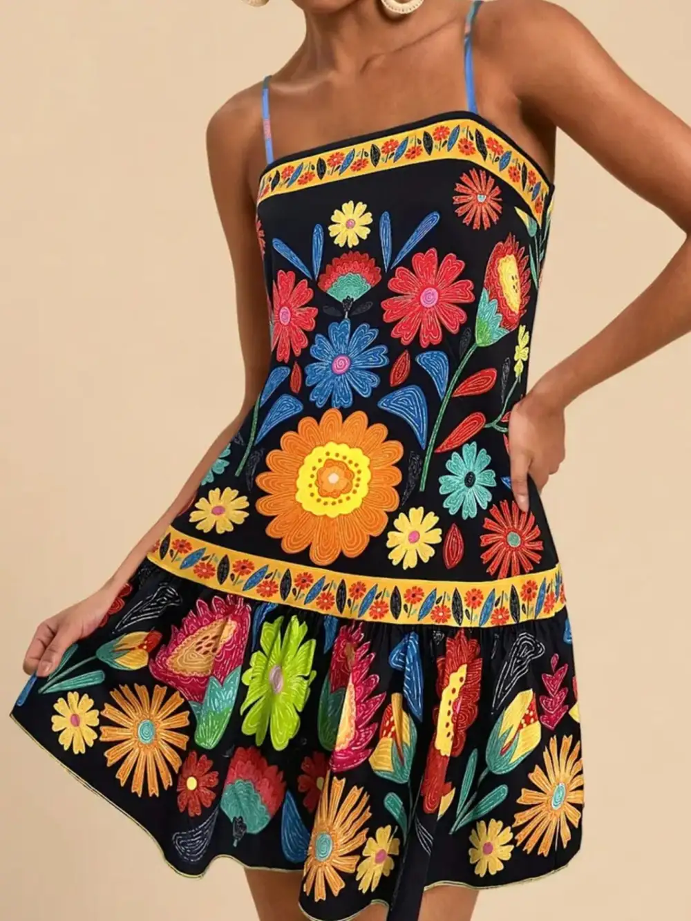 Print Sleeveless Mini Dress