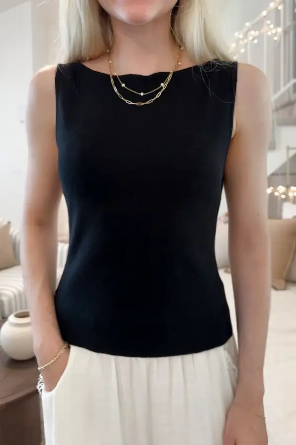 Tailored Soft Boat Neck Top